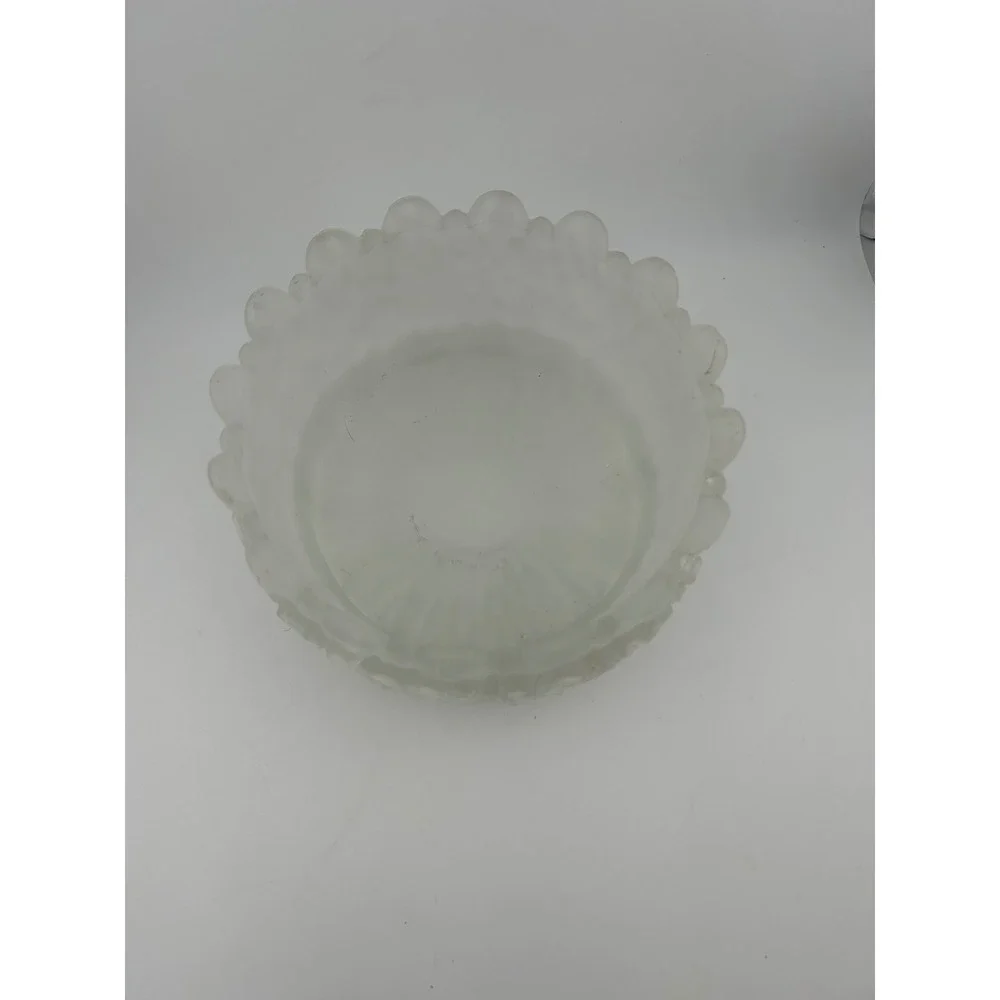 Textured Frosted Glass Bowl, Bubble Design, Candle Holder, Trinket Dish‎